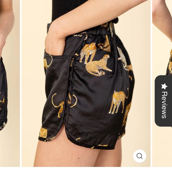 Entro Cheetah Satin Shorts - Black - L - Picture 2 of 9